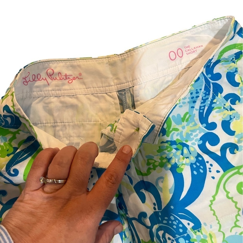 Lilly Pulitzer Callahan Shorts Size 00 Womens Crystal Coast Print resort Green - Picture 3 of 4